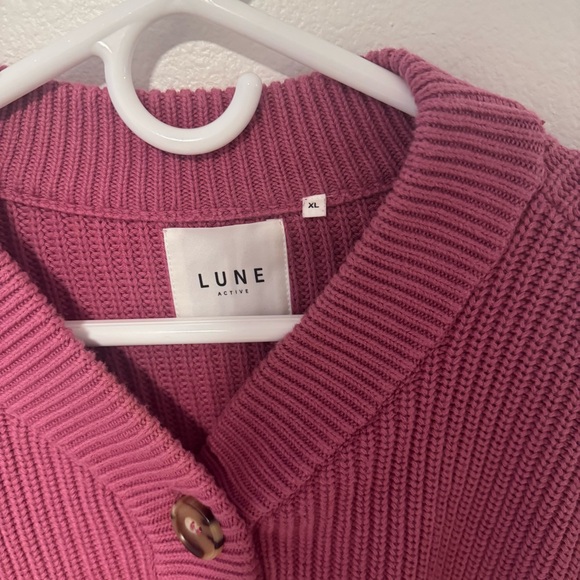 Anthropologie Lune Active Deep Pink Balloon-Sleeved Sweater - Picture 4 of 5